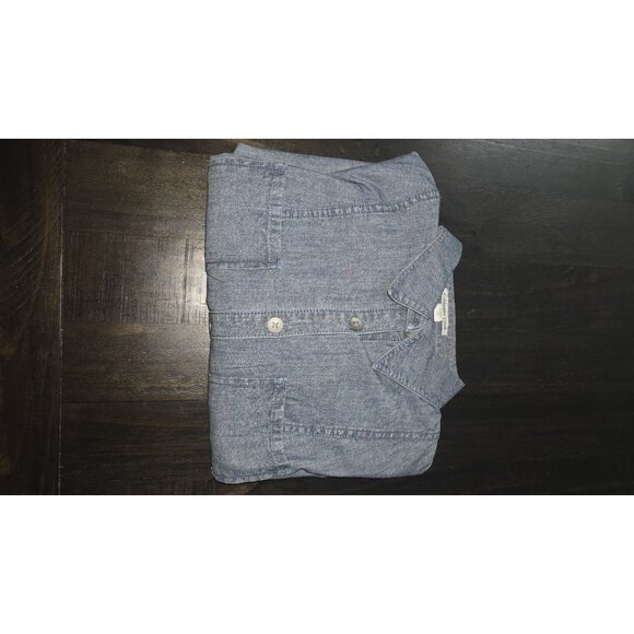 Coldwater Creek Dress Womens 14 Blue Chambray Button Up 3/4 Sleeves Collared HL7 - Picture 5 of 5